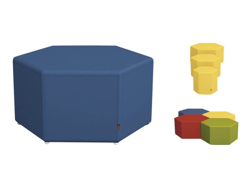 Spectrum BLENDER Soft Seating - ottoman - hexagon - PVC, foam, plywood - blue