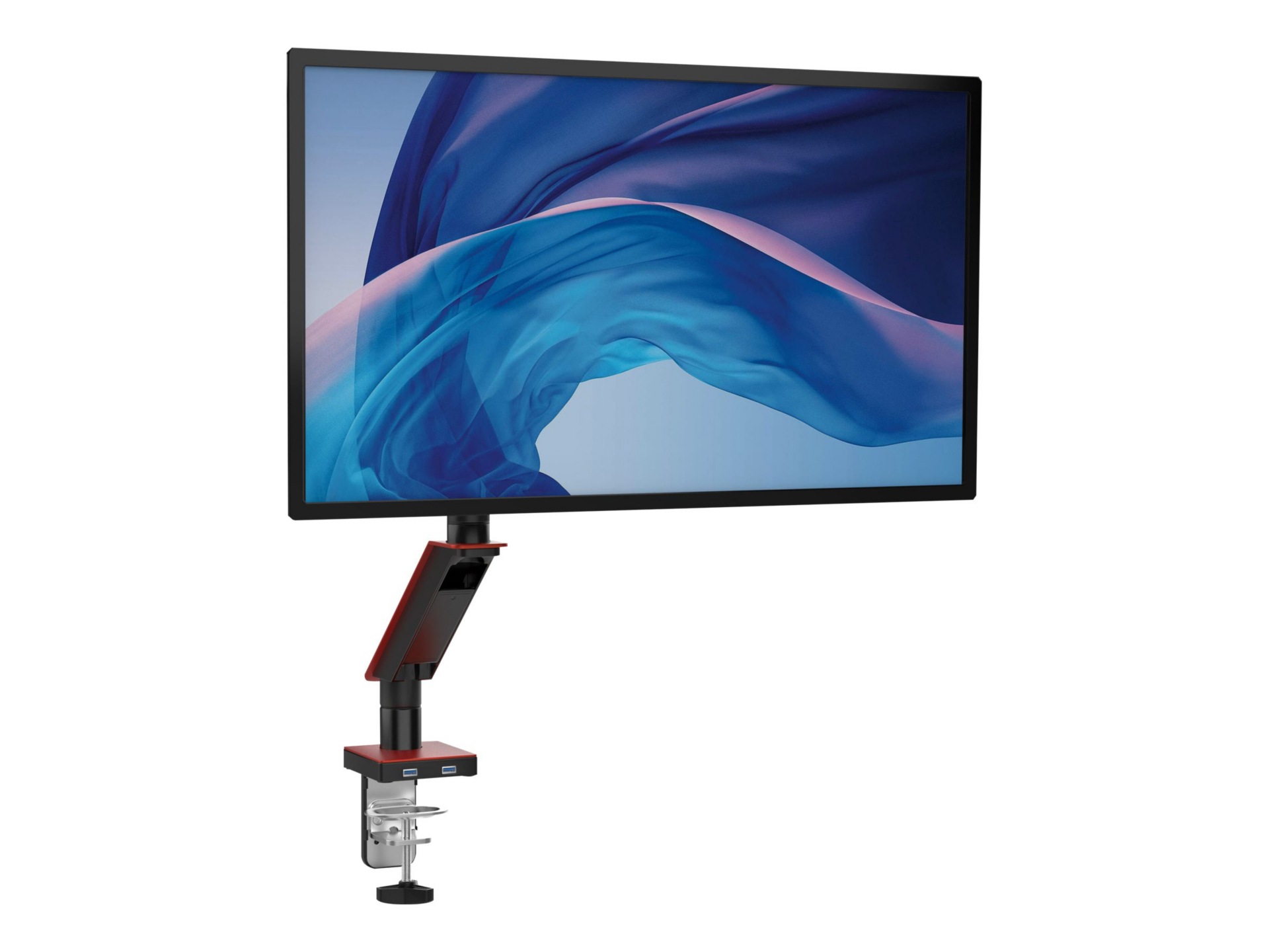 CTA Digital Single Gas Spring Arm with USB Ports for Monitor - Red