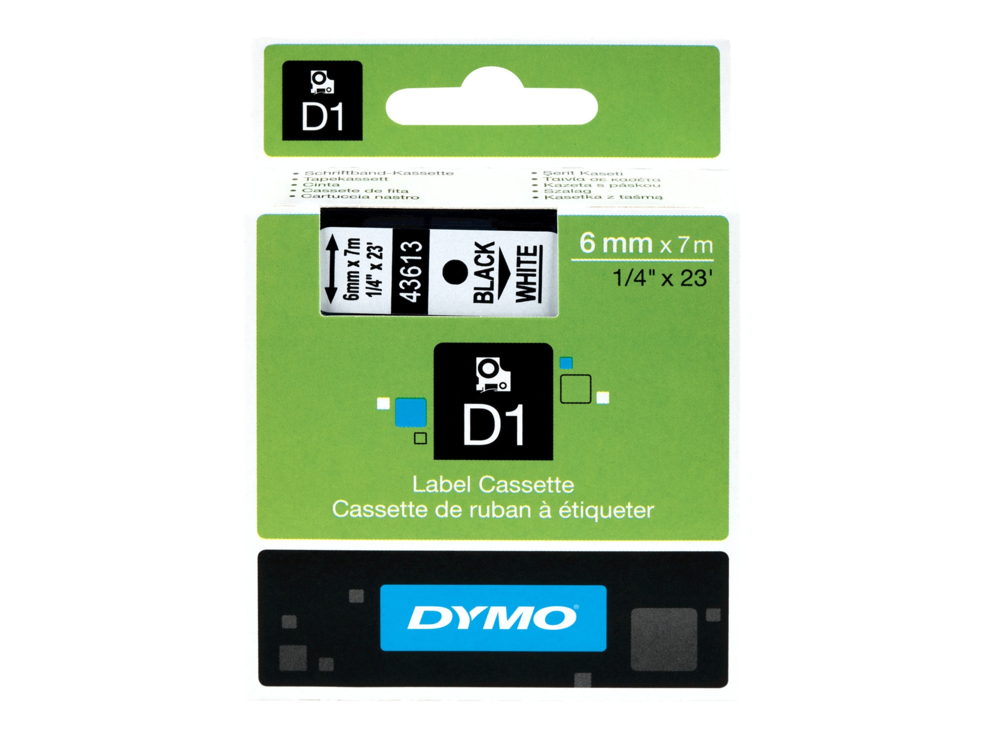 Dymo D1 - label tape - 1 cassette(s) -