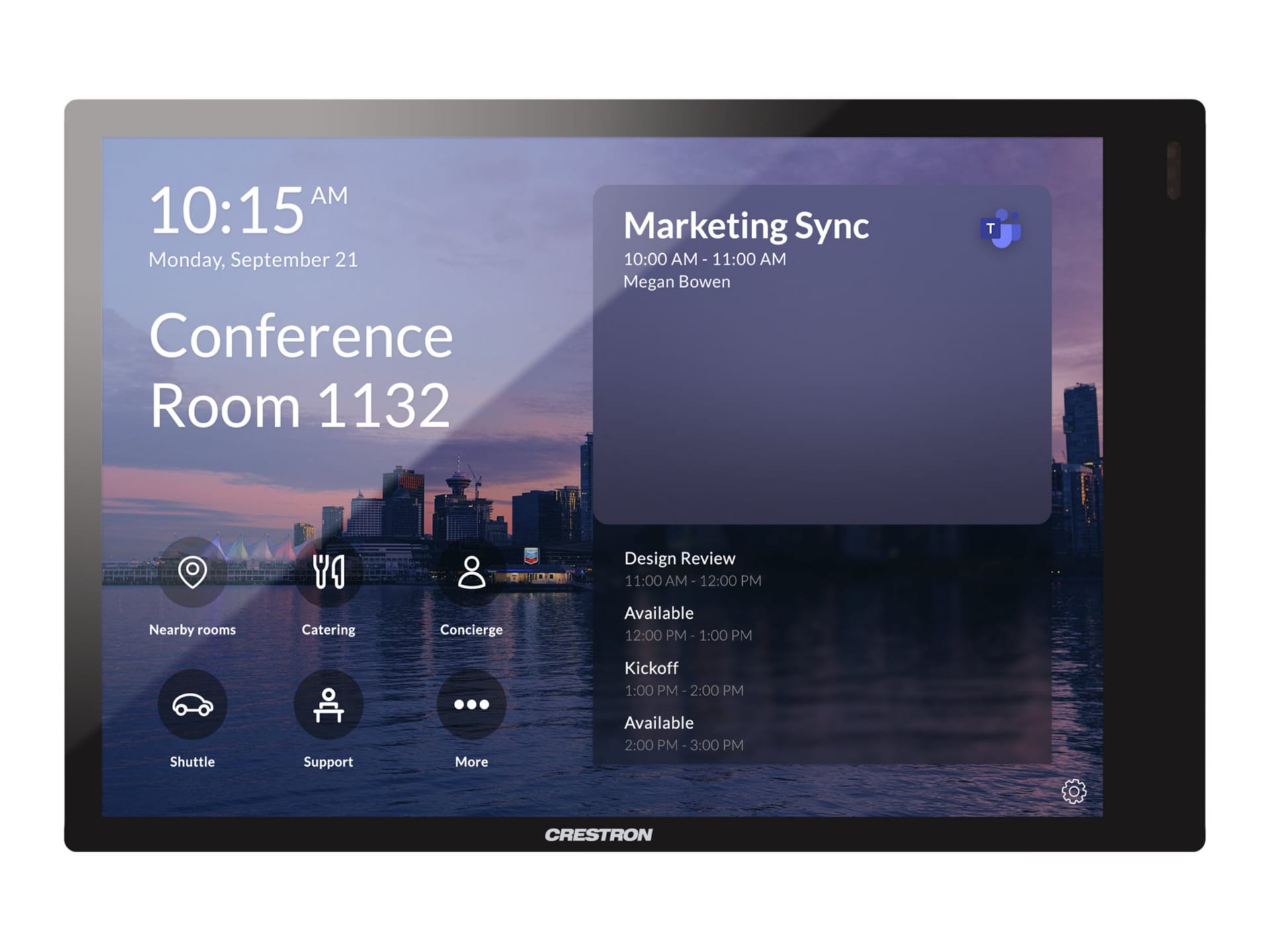 Crestron Room Scheduling Touch Screen TSS-770-T-B-S-LB KIT - for Microsoft Teams - room manager - Bluetooth,