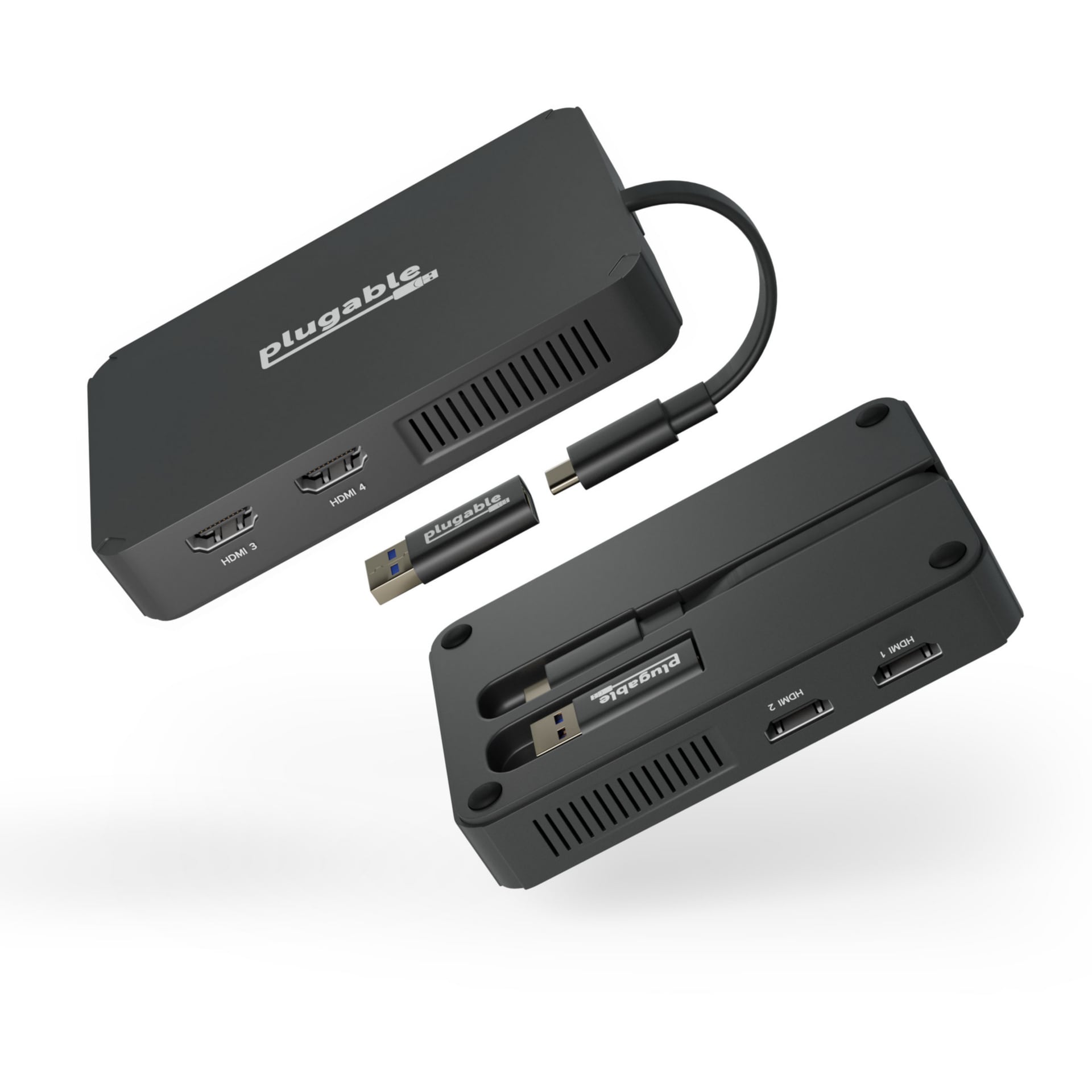 Plugable 4 HDMI Multi Monitor Adapter, USB 3.0 or USB C to HDMI Adapter