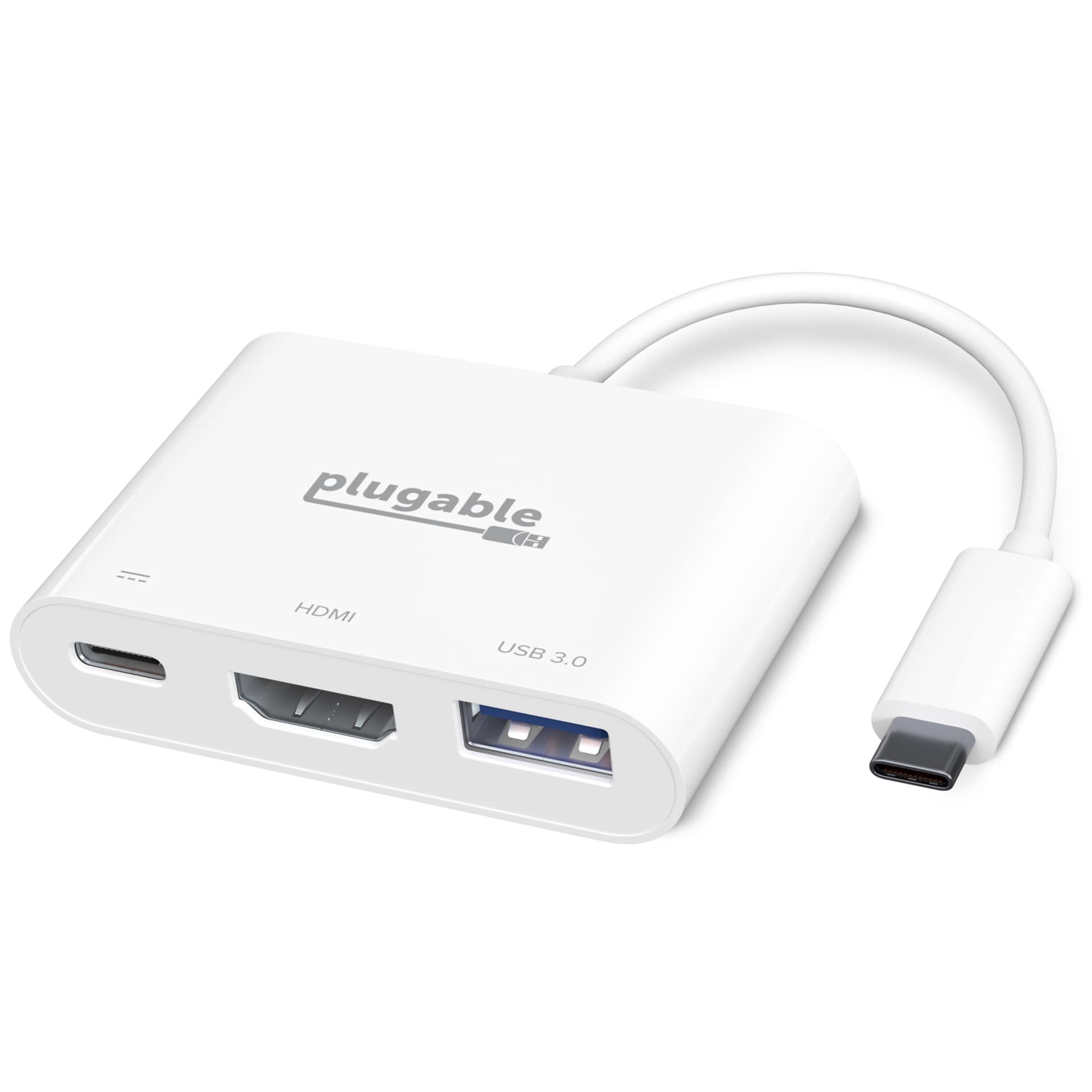 Plugable Travel USB Adapter-USB-C to 1-Port HDMI,1-Port USB-C,Driverless