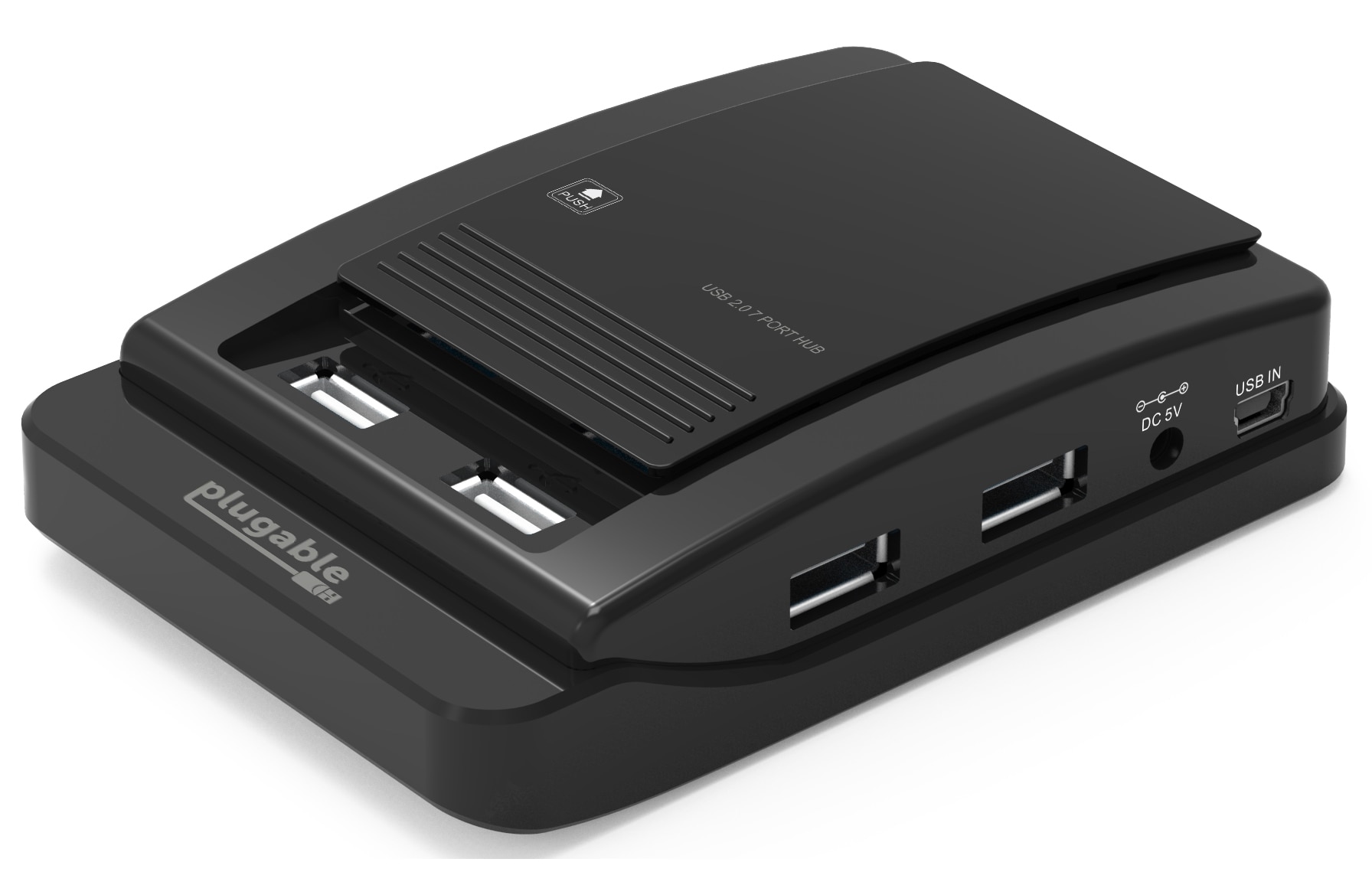 Plugable USB 2.0 7-Port High Speed Hub with 15W Power AdapterDriverless
