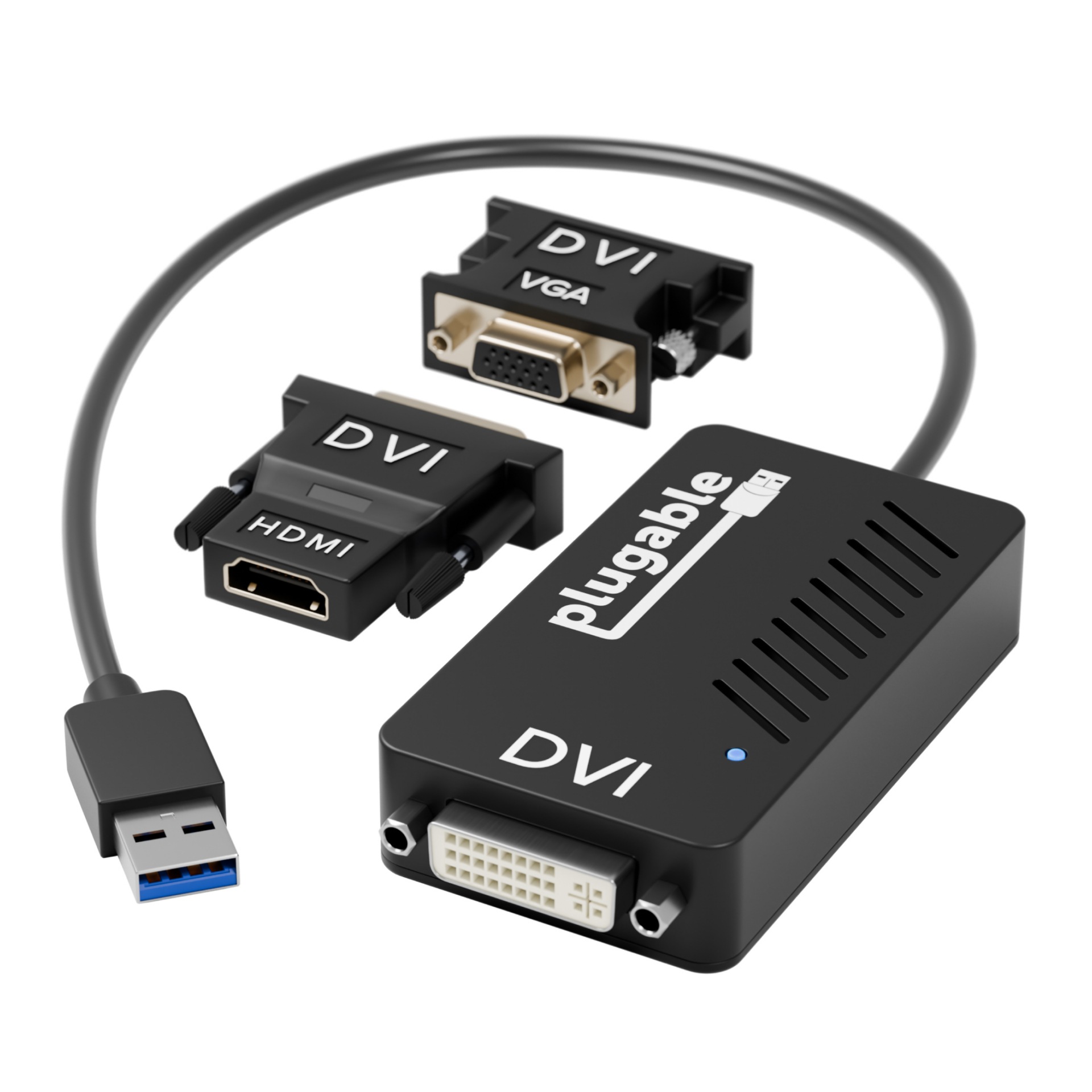 Plugable DisplayLink Monitor Adapter - USB 30 to HDMI / DVI / VGA fo