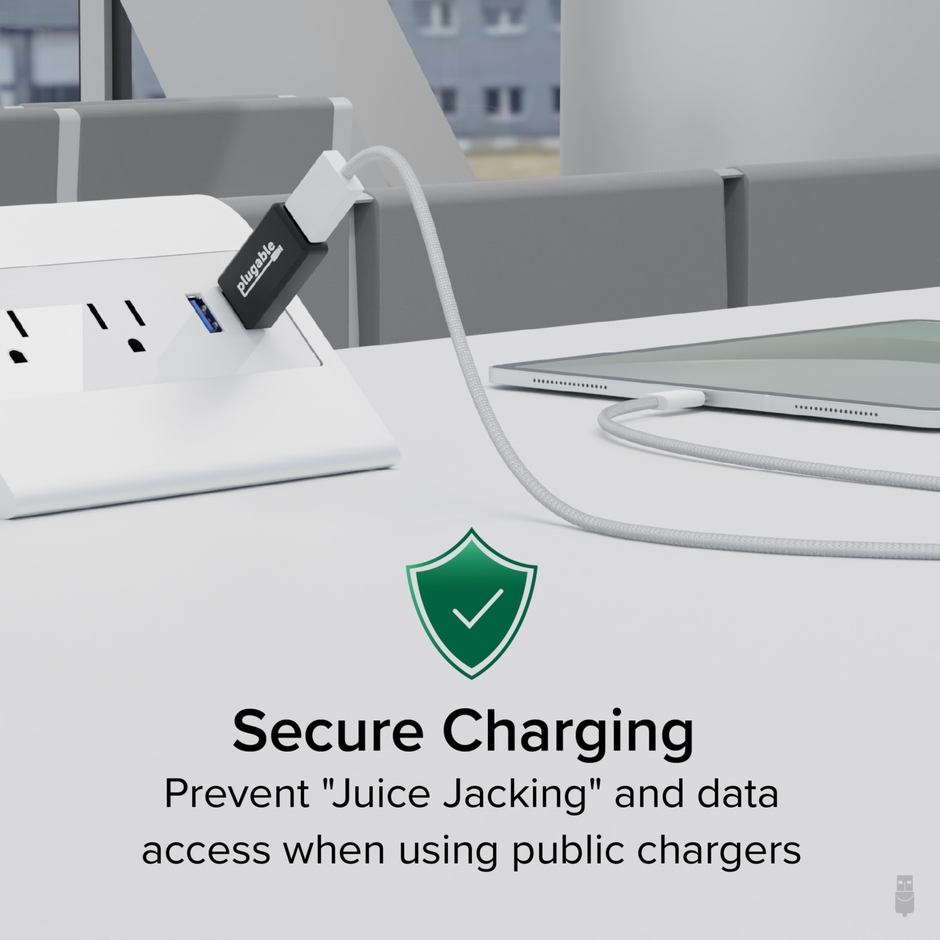 Thumbnail 2 of 5 for Plugable USB Data Blocker for Juice Jacking, Universal Charge-Only Adapter