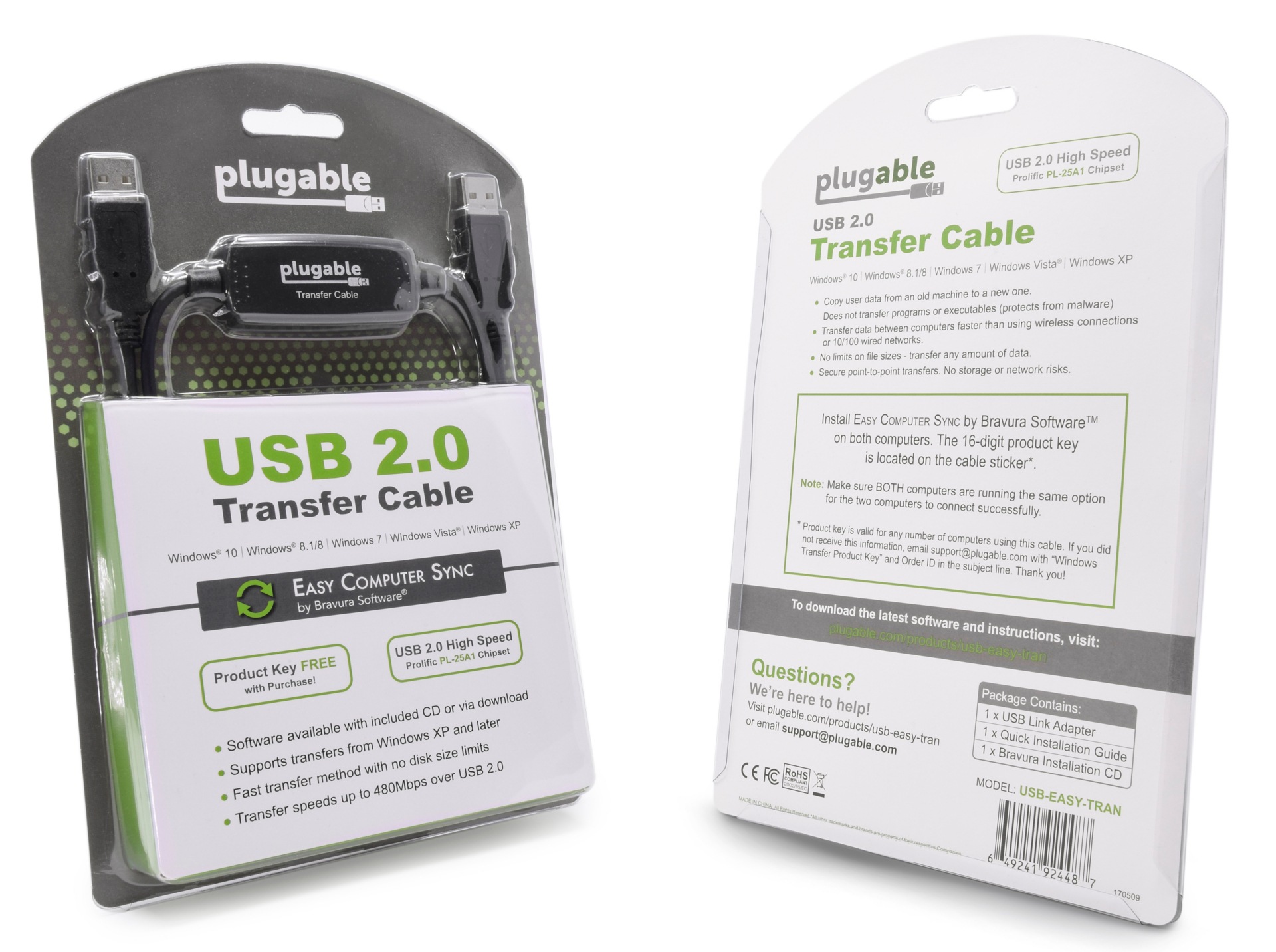 Plugable USB 2.0 Windows Transfer Cable - Thumbnail 2
