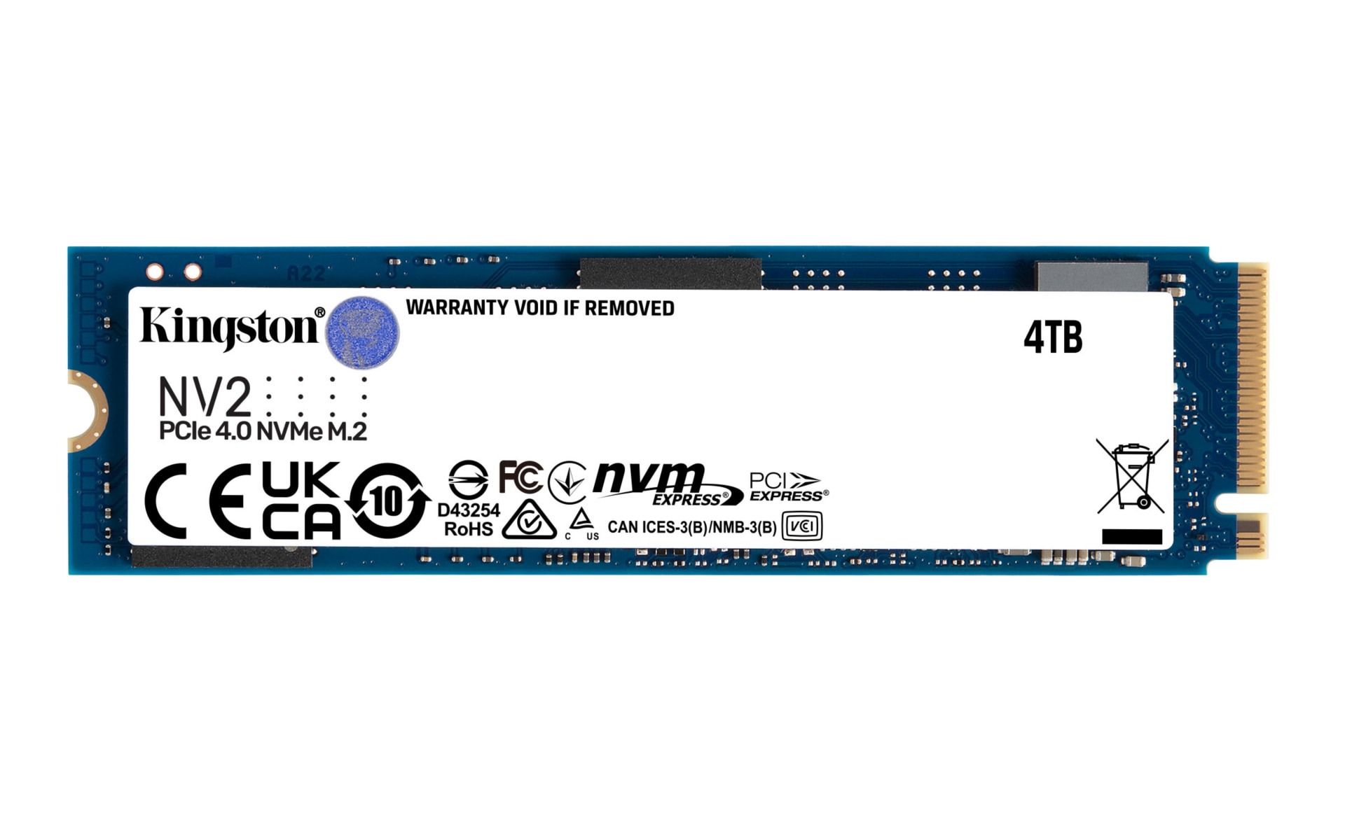 Kingston NV2 - SSD 4 TB - PCIe 4.0 x4 (NVMe) - SNV2S/4000G - Solid State Drives - CDW.com