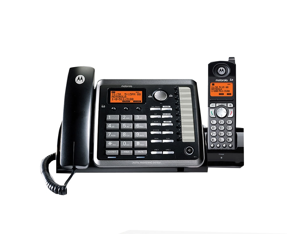 Motorola 2-Line Corded Dect 6.0 Desk Phone Digital Answering System