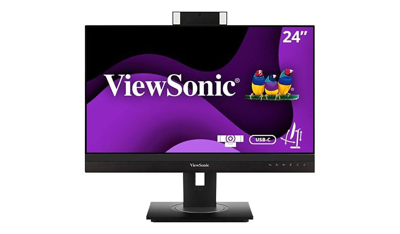ViewSonic Graphic VG2456V 24" Class Webcam Full HD LED Monitor - 16:9 - Black