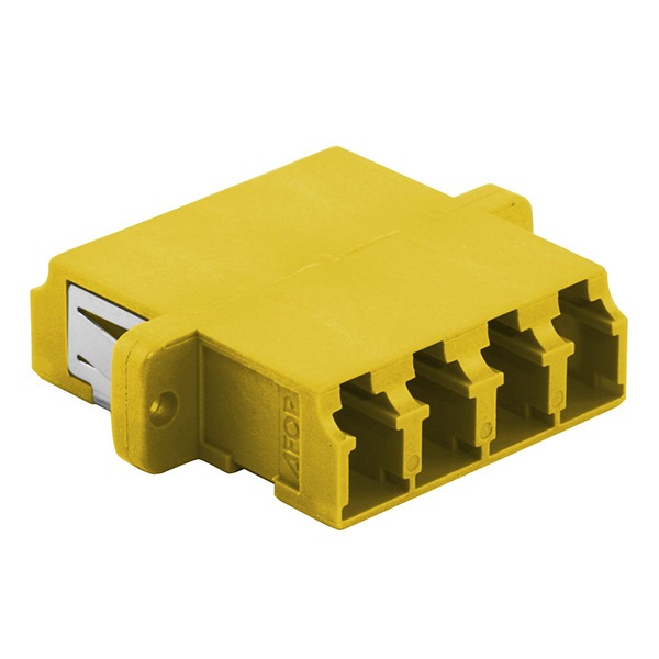 Hubbell Premise Wiring LC Quad Fiber Adapter with Screw Mount - Yellow
