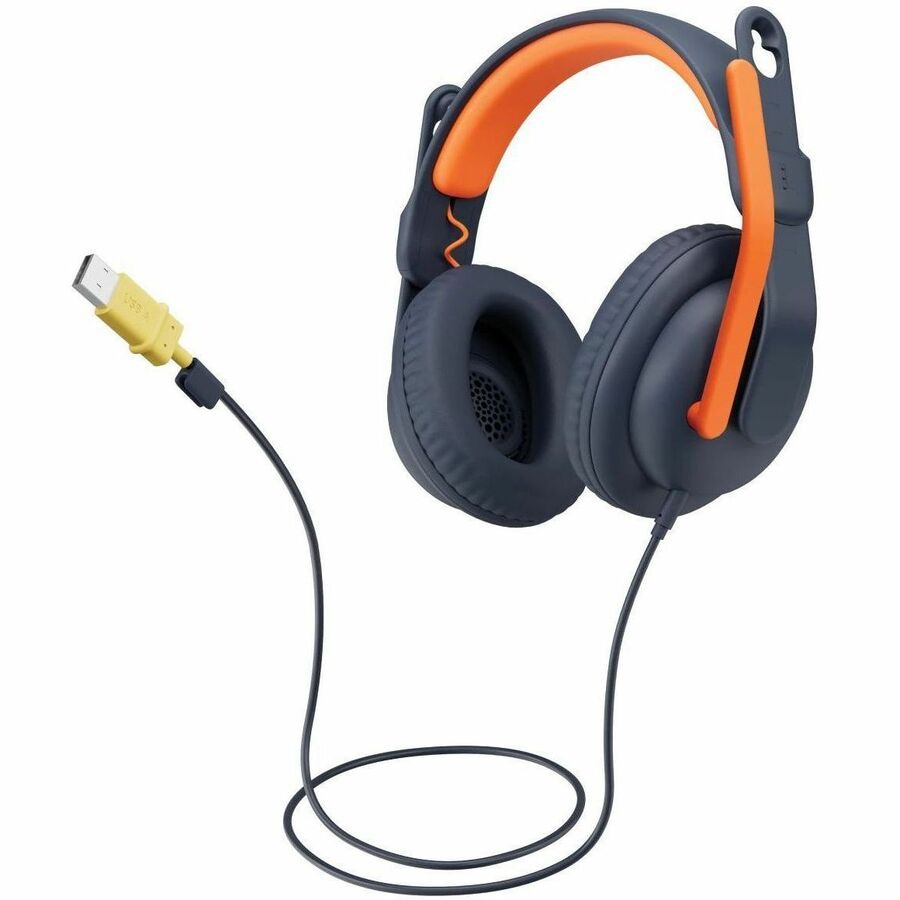 Logitech Zone Learn - USB-A Over-Ear Headset - Orange, Black
