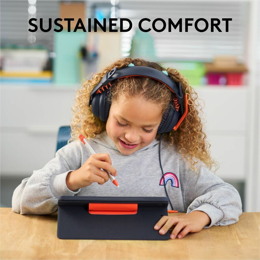 Thumbnail 3 of 10 for Logitech Zone Learn - Binaural Wired Headset for Learners - USB-A On-Ear Headset - Orange, Black