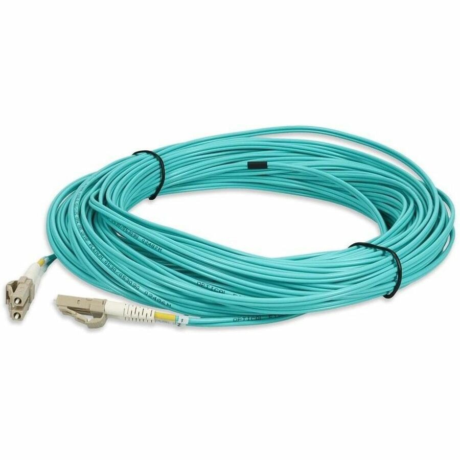 Proline 23m LC to LC Aqua OM4 Duplex OFNP (Plenum-Rated) Fiber Patch Cable