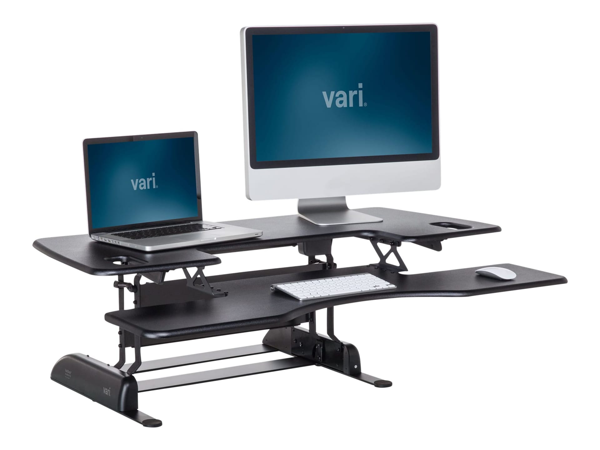 VARIDESK Pro Plus 48 - standing desk converter - rectangular with contoured side - black