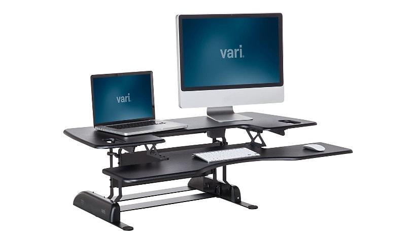 VARIDESK Pro Plus 48 - standing desk converter - rectangular with contoured side - black