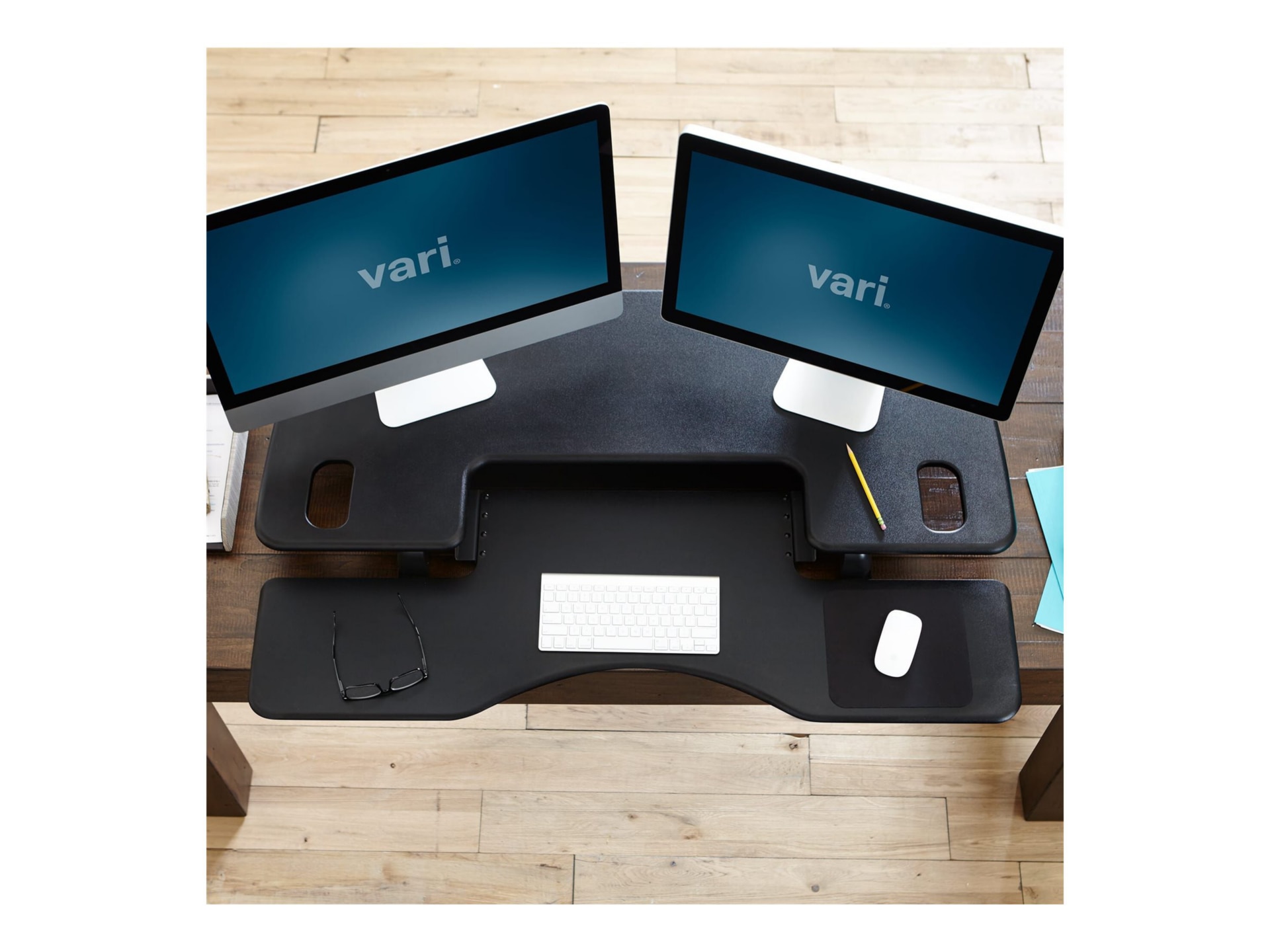 Thumbnail 5 of 12 for VARIDESK Pro Plus 48 - standing desk converter - rectangular with contoured side - black