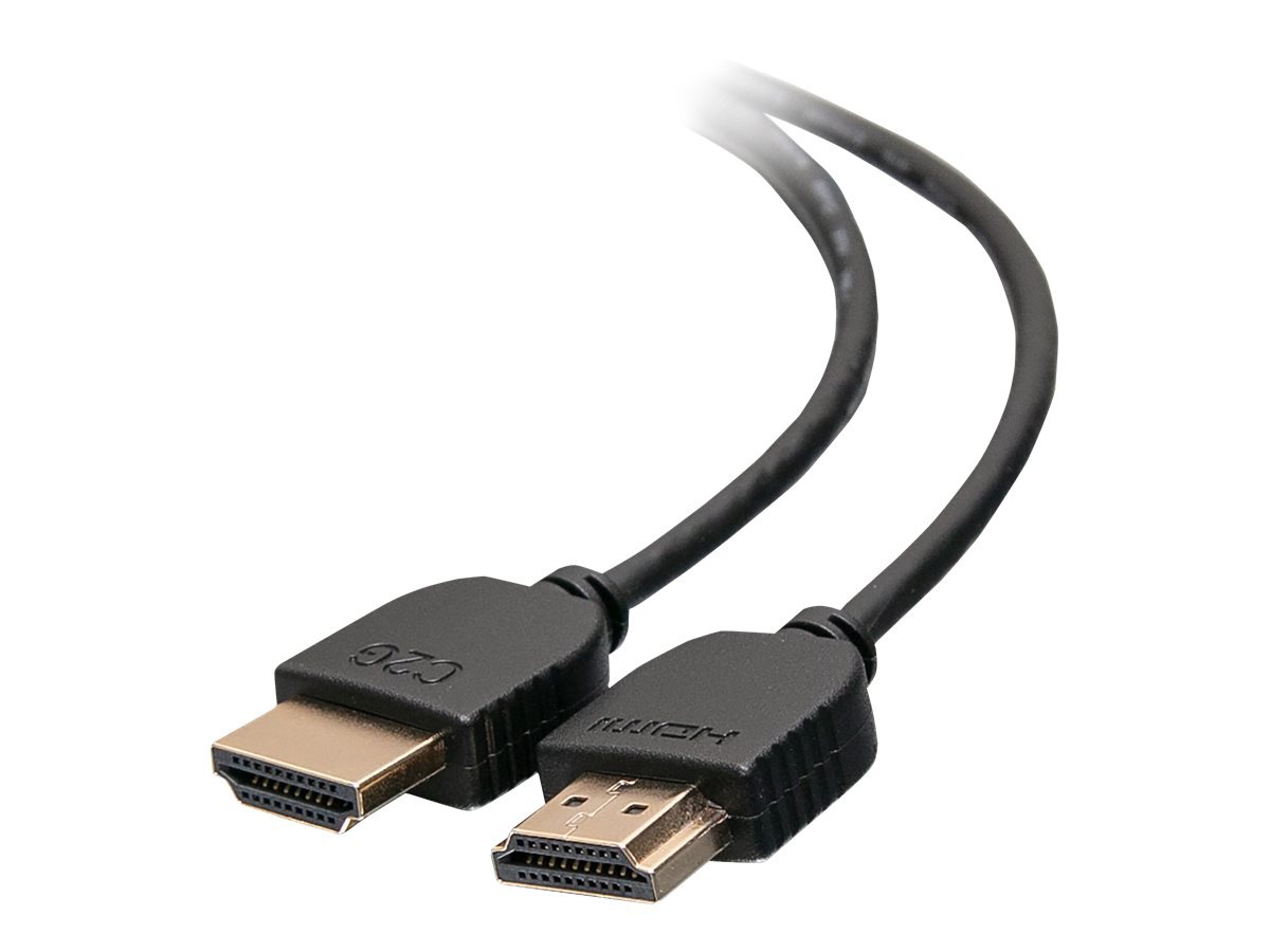 C2G 6ft 4K HDMI Cable with Low-Profile Connectors - Ultra Flexible - High-Speed HDMI Cable - 4K 60Hz - Pack of 2
