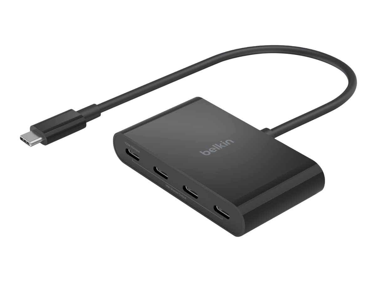 Belkin Connect USB-C 4-Port Hub, Adapter Dongle, 4xUSB-C Ports & 100W PD Max 10Gbps Data Transfer Mac/Chromebook