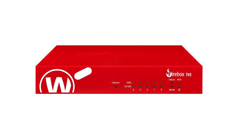 WatchGuard Firebox T45-W-PoE - security appliance - Wi-Fi 6, Wi-Fi 6 - with 3 years Standard Support