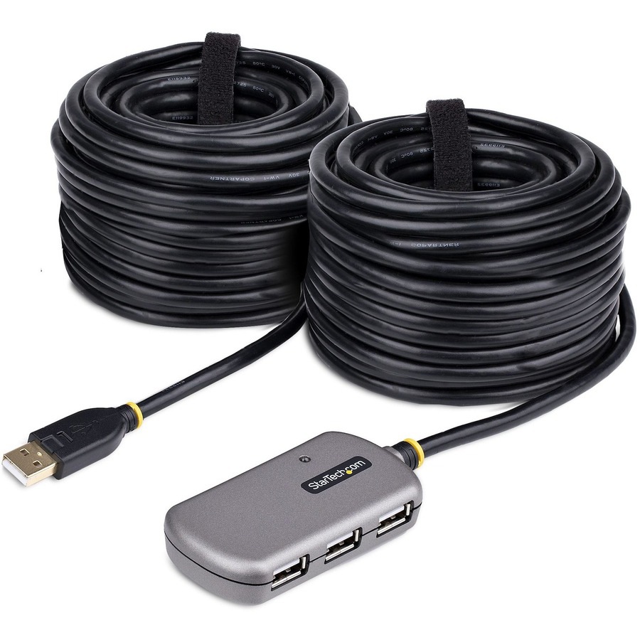 StarTech.com USB Extender Hub, 24m USB 2.0 Extension Cable w/4-Port USB Hub