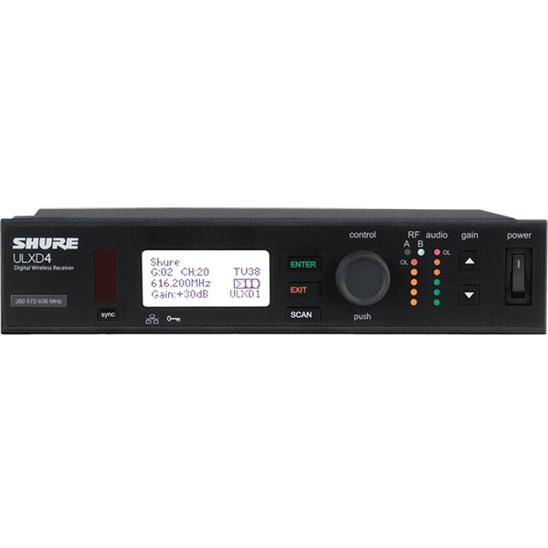 Shure ULX-D Digital Wireless System ULXD4 - wireless audio receiver for wireless microphone system