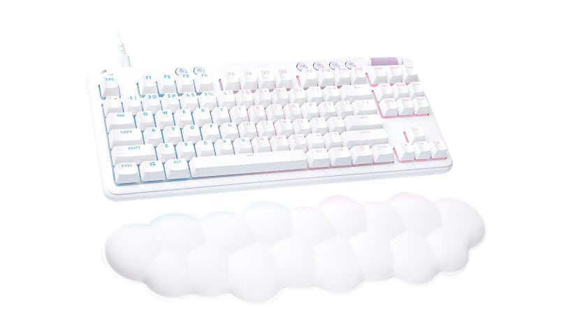 Logitech G713 Wired Gaming Keyboard, Tactile Switches (GX Brown), and Keyboard Palm Rest, White Mist - keyboard -