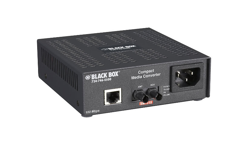 Black Box Compact Media Converter Plus - fiber media converter - 100Mb LAN