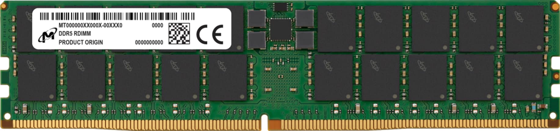 Micron 64GB DDR5-4800 RDIMM 2Rx4 CL40 | MTC40F2046S1RC48BR | Crucial EU