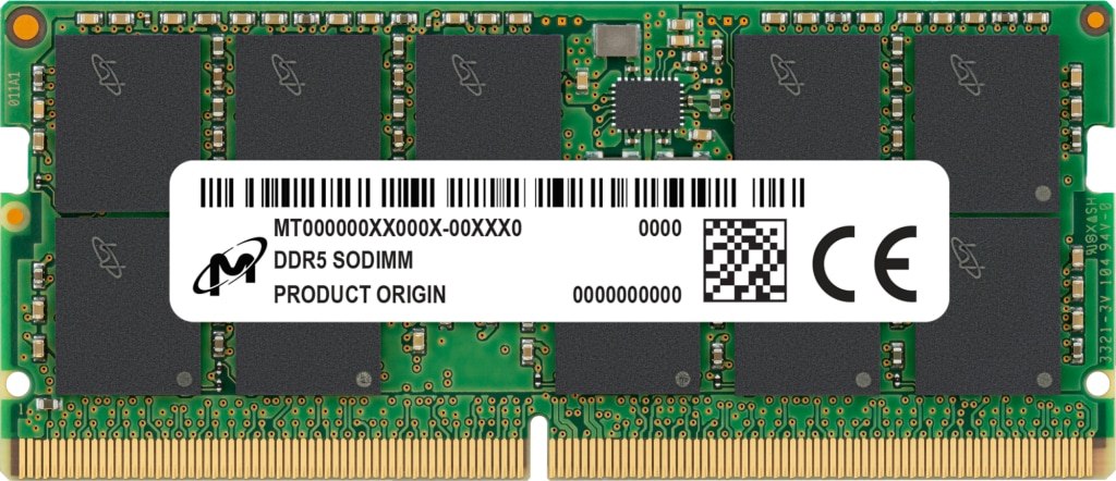 Micron - DDR5 - module - 32 GB - SO-DIMM 262-pin - 4800 MHz / PC5-38400 - unbuffered