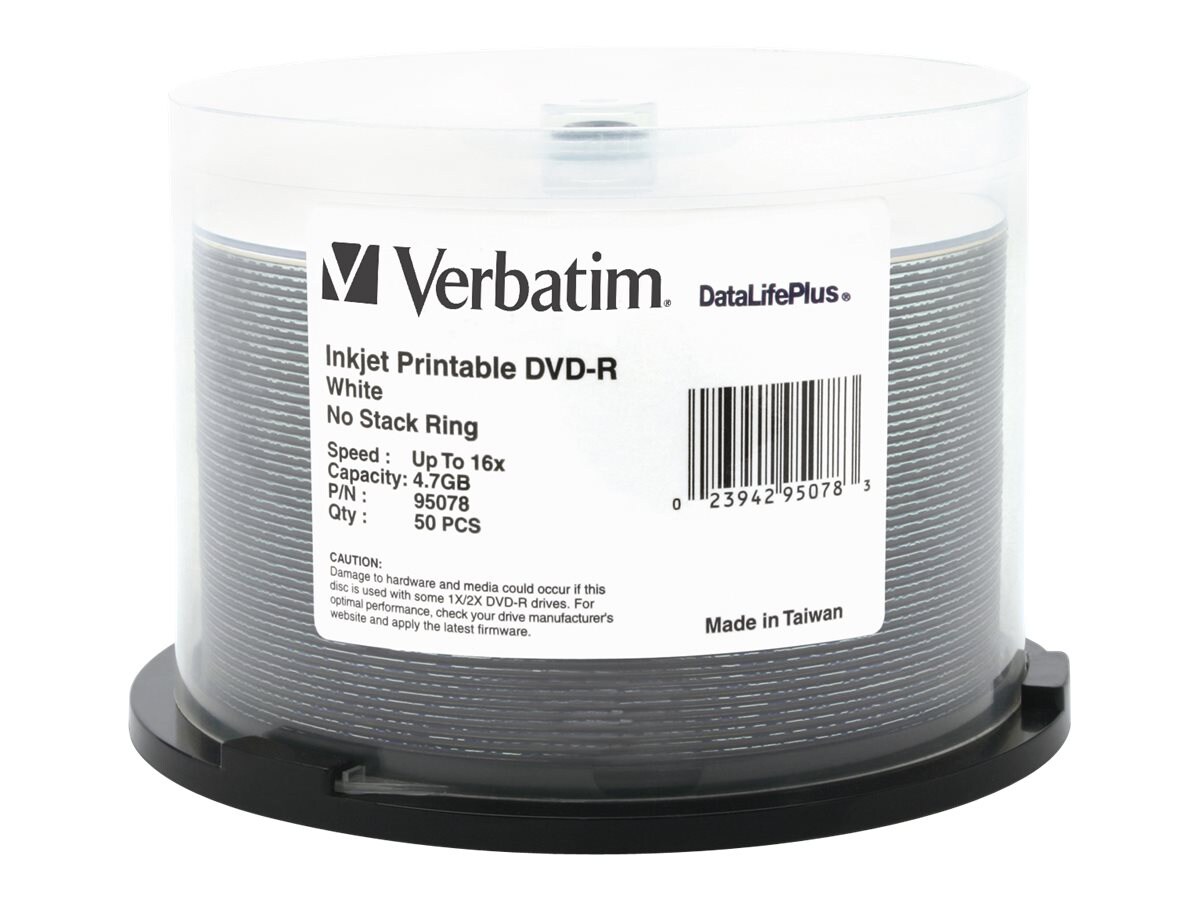 Verbatim DataLifePlus DVD-R 4.7 GB Storage Media 50 Pack