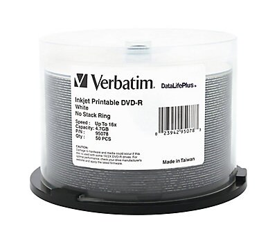 Kakadu dynasty perturbation Verbatim DataLifePlus DVD-R 4.7 GB Storage Media 50 Pack - 95078 - -