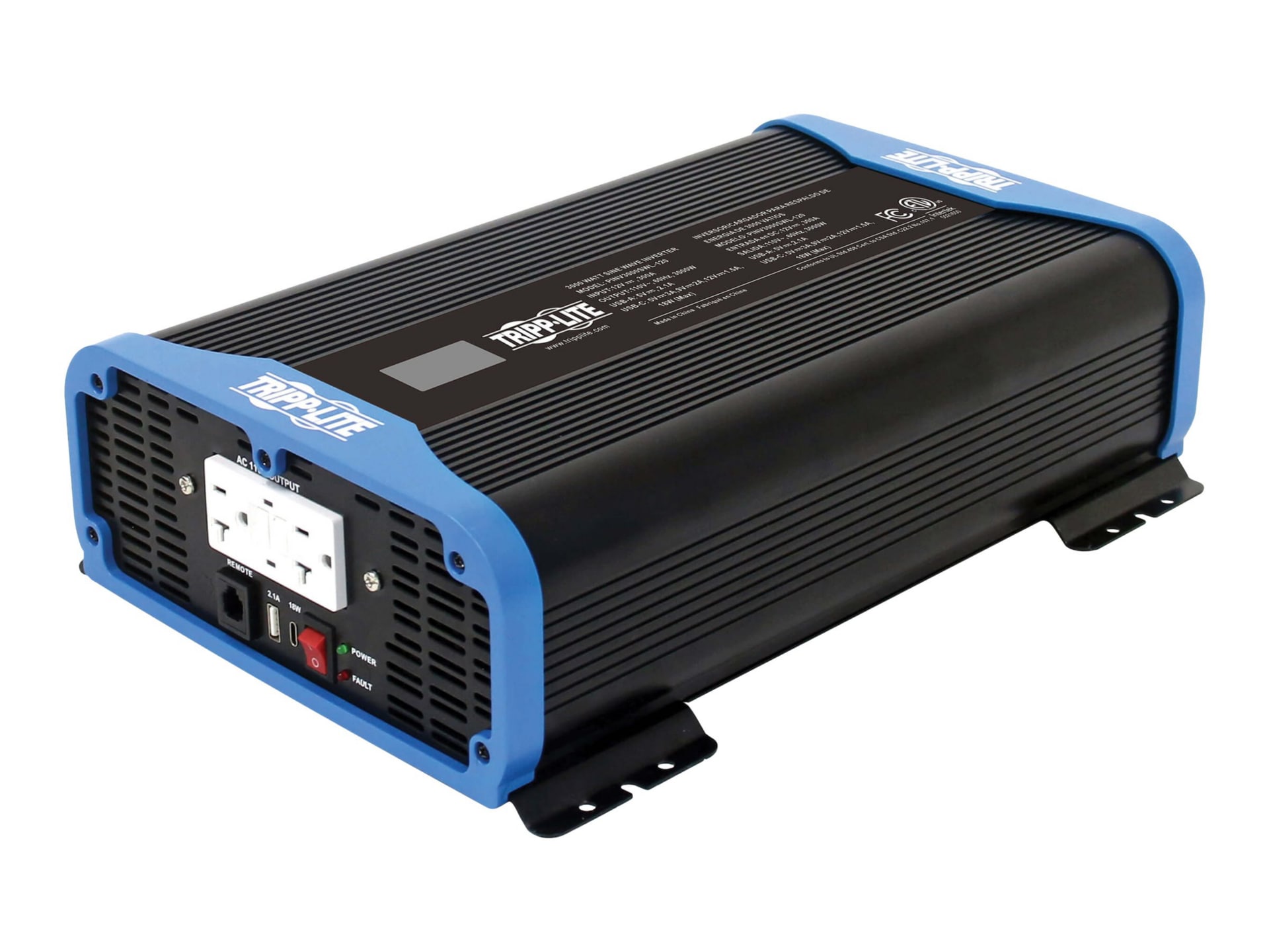 Tripp Lite 100W Compact Car Inverter 12V CLA 120V 2PT USB Charging 1 Outlet  - PV100USB - Power Inverters 