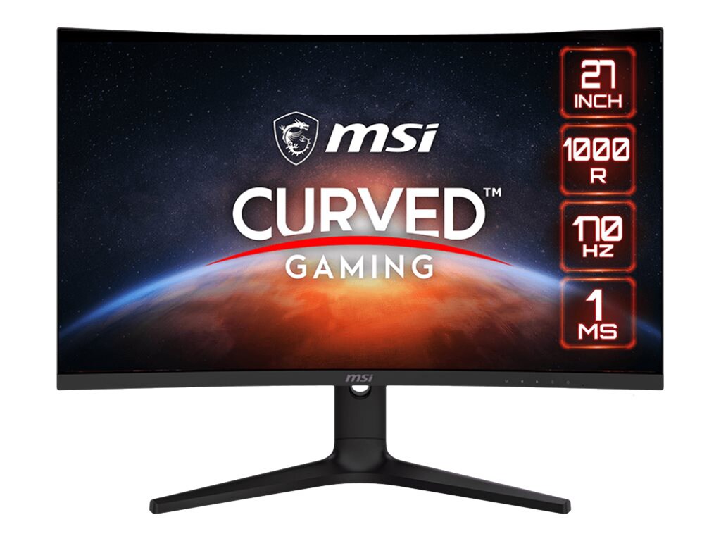 MSI Optix G271C E2 27" Class Full HD Curved Screen Gaming LCD Monitor - 16:9 - Metallic Black, Red