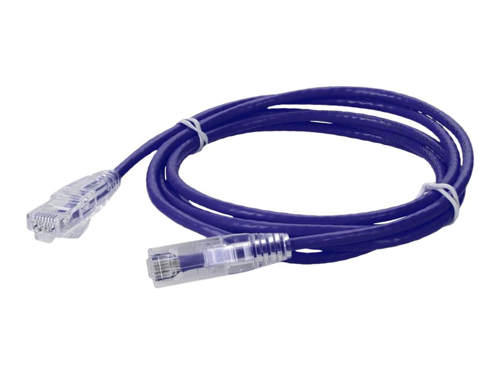 Proline 3ft Purple CAT 6A Slim PVC Ethernet Cable Snagless Clear-Claw RJ-45
