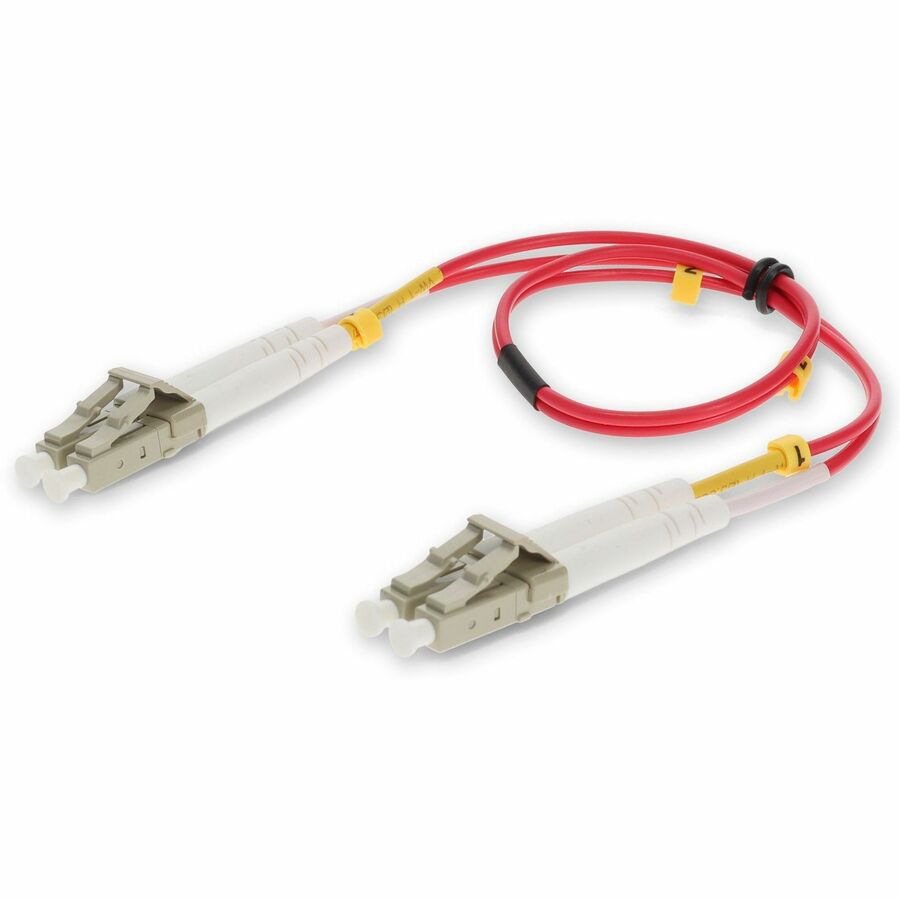 Proline 2m LC to LC Red OM4 Duplex OFNP (Plenum-Rated) TAA Fiber Patch Cable