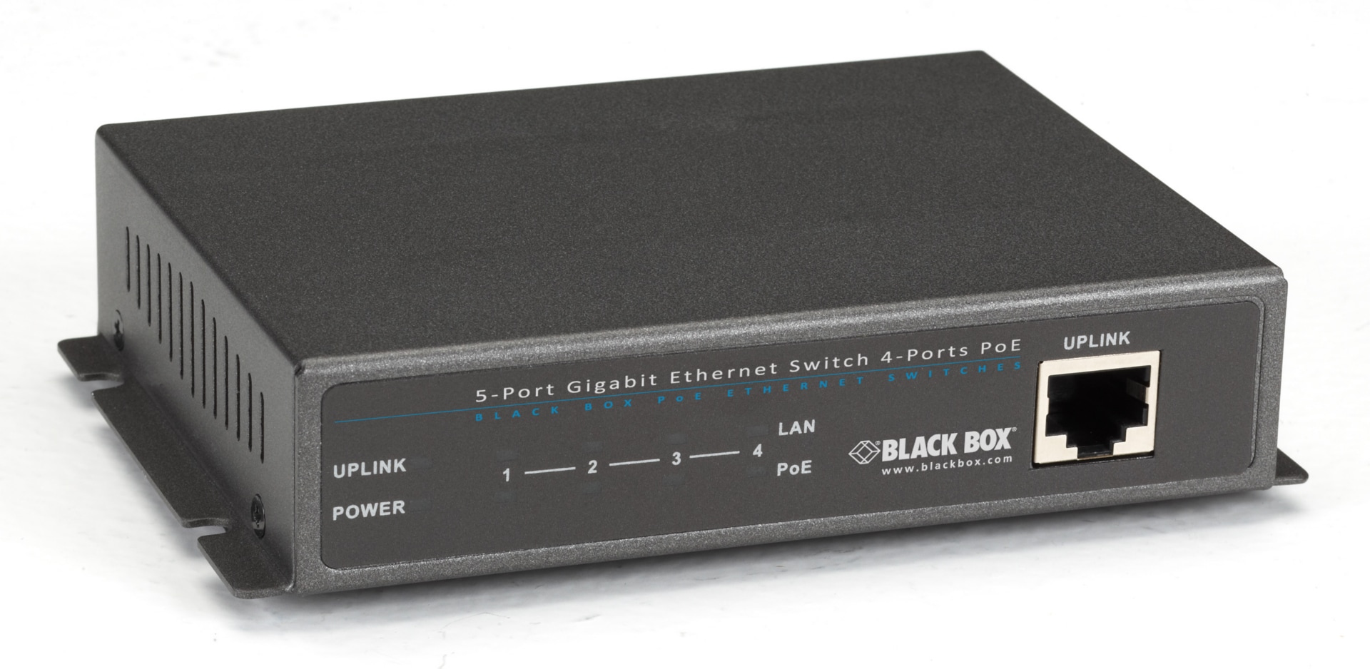 Black Box PoE+ Switch - (1) 10/100/1000Mbps RJ45, (4) RJ45 PoE+