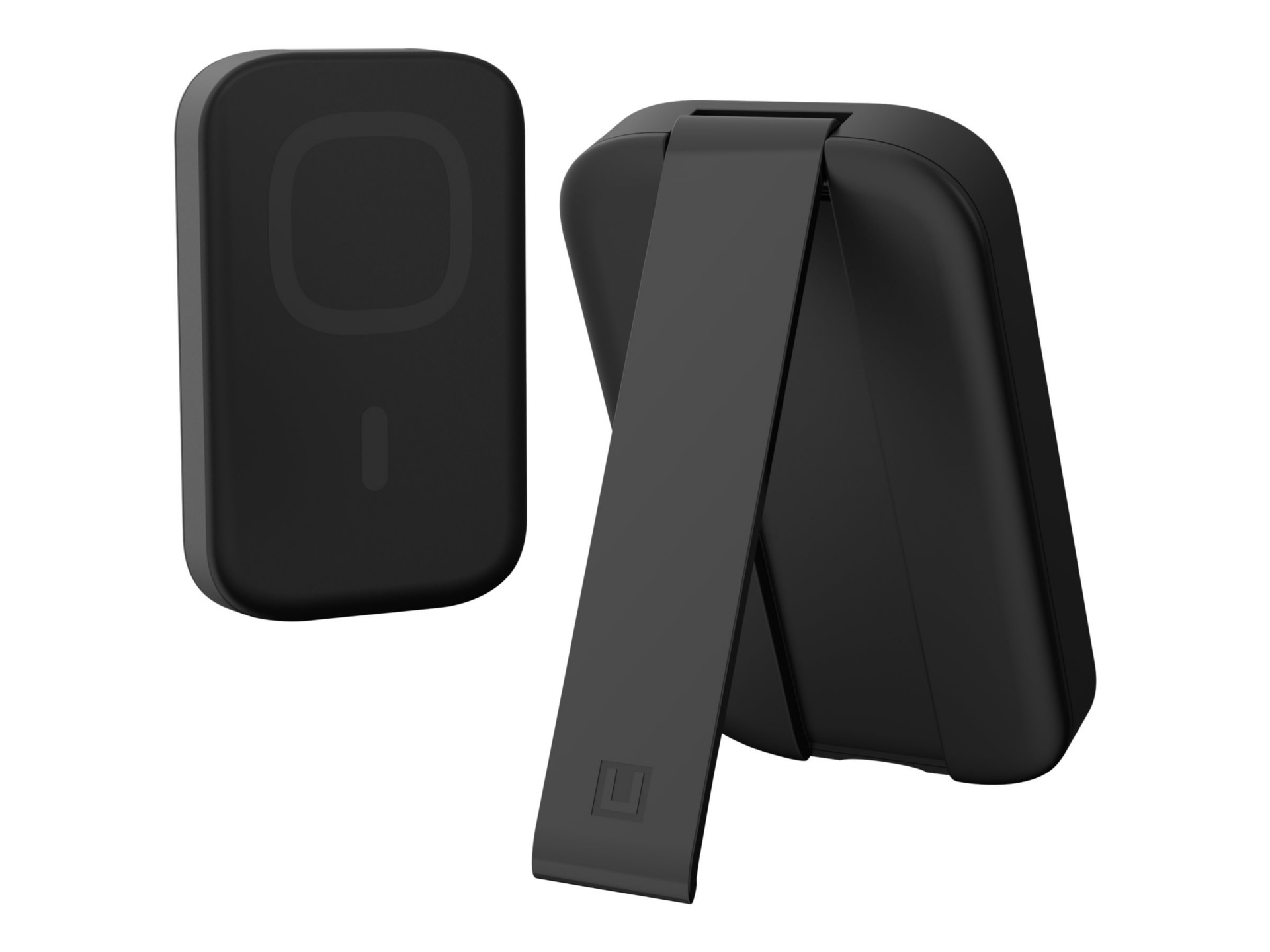 [U] Portable Battery (4000mAH) Pack w/KS for iPhones 12,13,14- Black power bank - with kickstand - Li-Ion - USB-C - 18