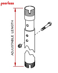 Peerless Adjustable Ceiling Extension 6-9 inches Jumbo