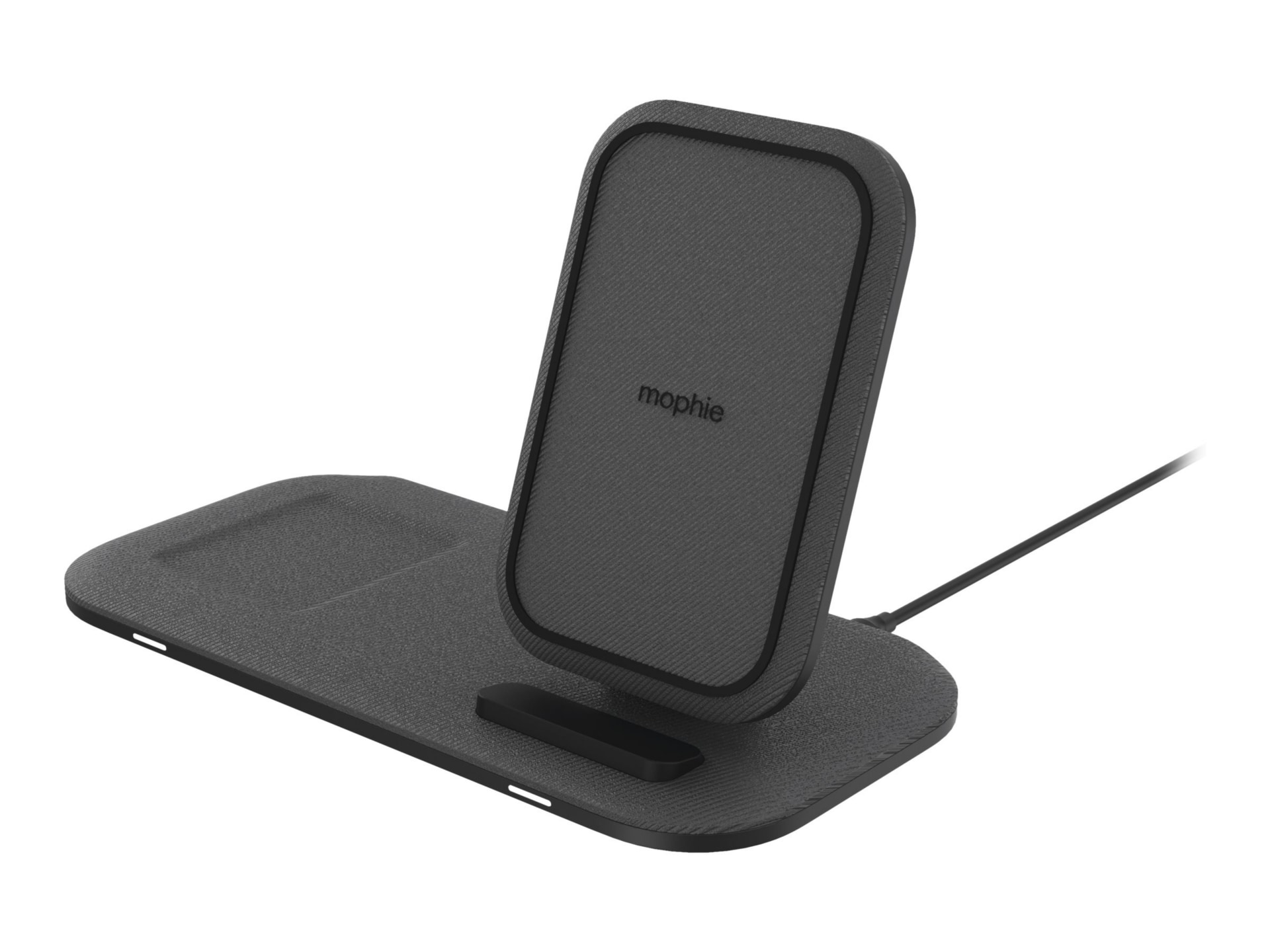 mophie wireless charging stand+ with USB-A port for Qi-enabled Devices