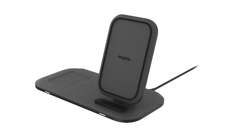 mophie wireless charging stand+ with USB-A port for Qi-enabled Devices