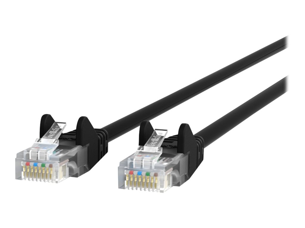 Belkin 15ft CAT6 Ethernet Patch Cable Snagless, RJ45, M/M, Black - patch cable - 15 ft - black