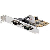 StarTech.com 2-Port PCI Express Serial Card, Dual Port PCIe to RS232 (DB9) Serial Card, 16C1050 UART, COM Retention,