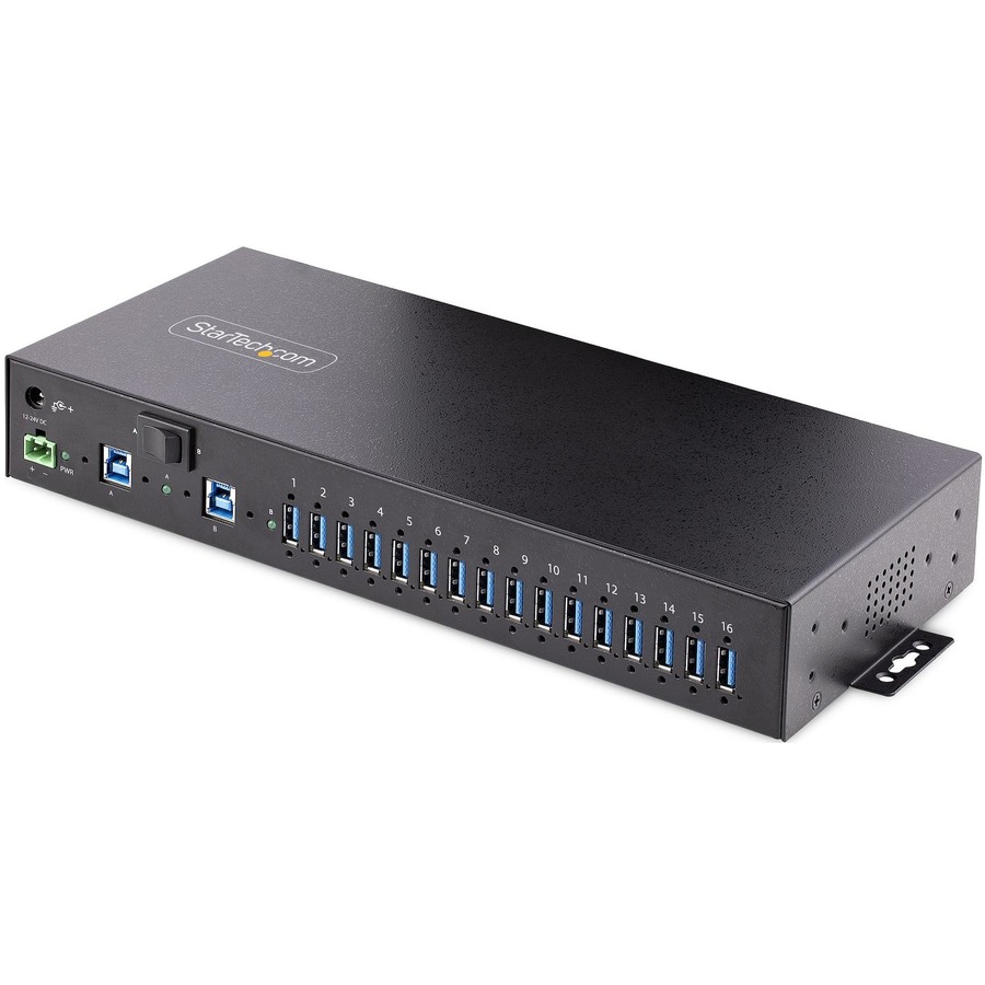 StarTech.com 16-Port Industrial USB 3.0 Hub 5Gbps, Mountable, Terminal Bloc