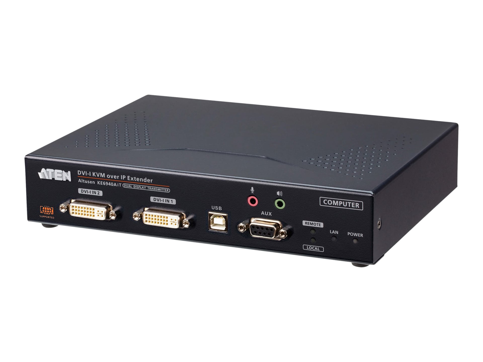 ATEN KE6940AIT DVI-I Dual Display KVM over IP Transmitter with Internet Access - KVM / audio / serial / USB extender