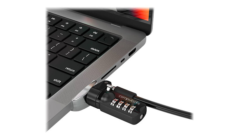 Compulocks Ledge Lock Adapter for MacBook Pro 14" M1, M2 & M3 with Combination Cable - adaptateur à fente de verrouillage pour la sécurité