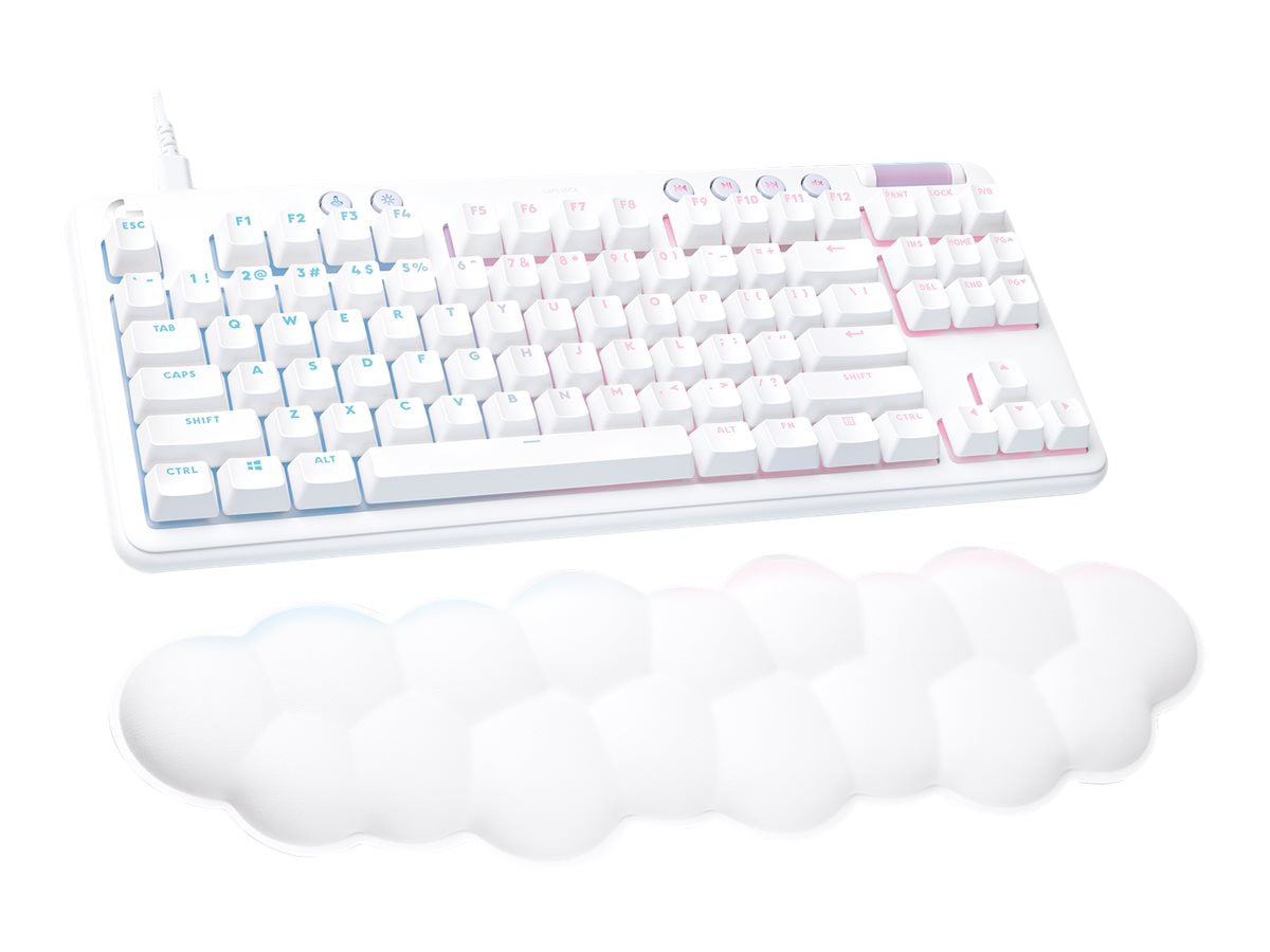 Logitech G713 Wired Gaming Keyboard, Linear Switches (GX Red) and Keyboard Palm Rest, White Mist - keyboard - tenkeyless