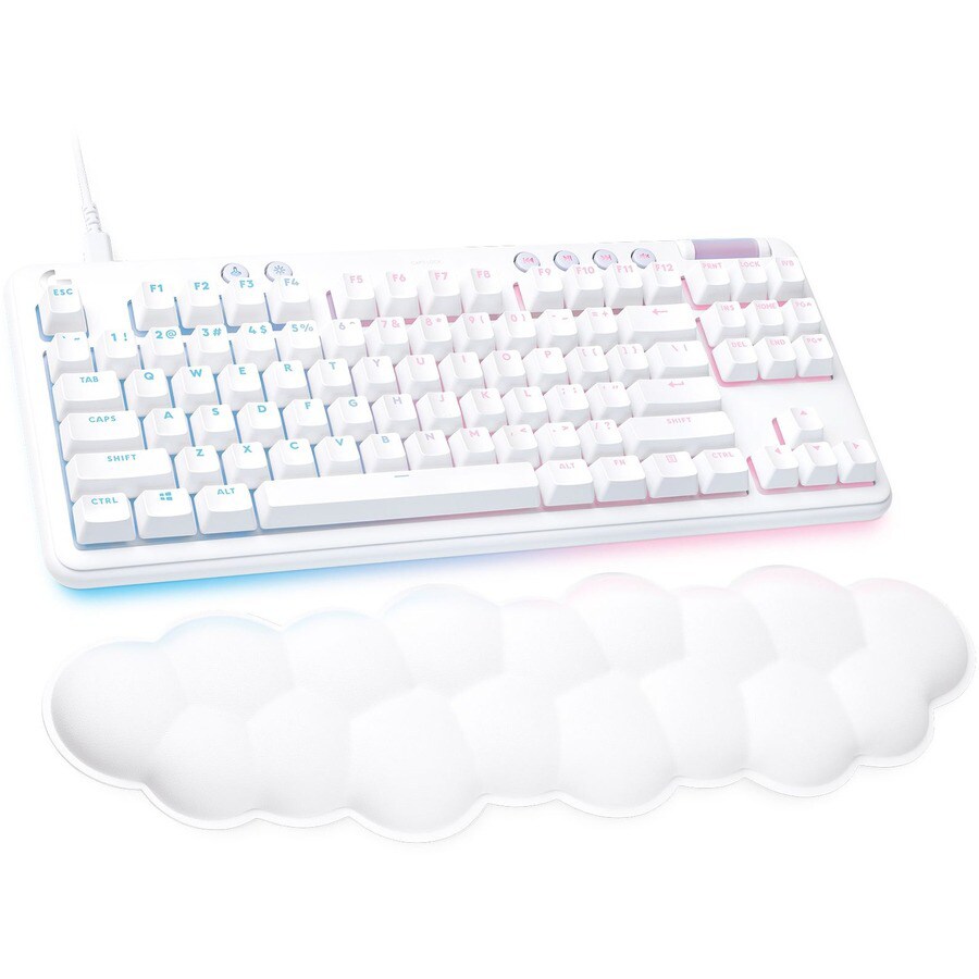 Logitech G713 Wired Gaming Keyboard, Linear Switches (GX Red) and Keyboard  Palm Rest, White Mist - keyboard - tenkeyless