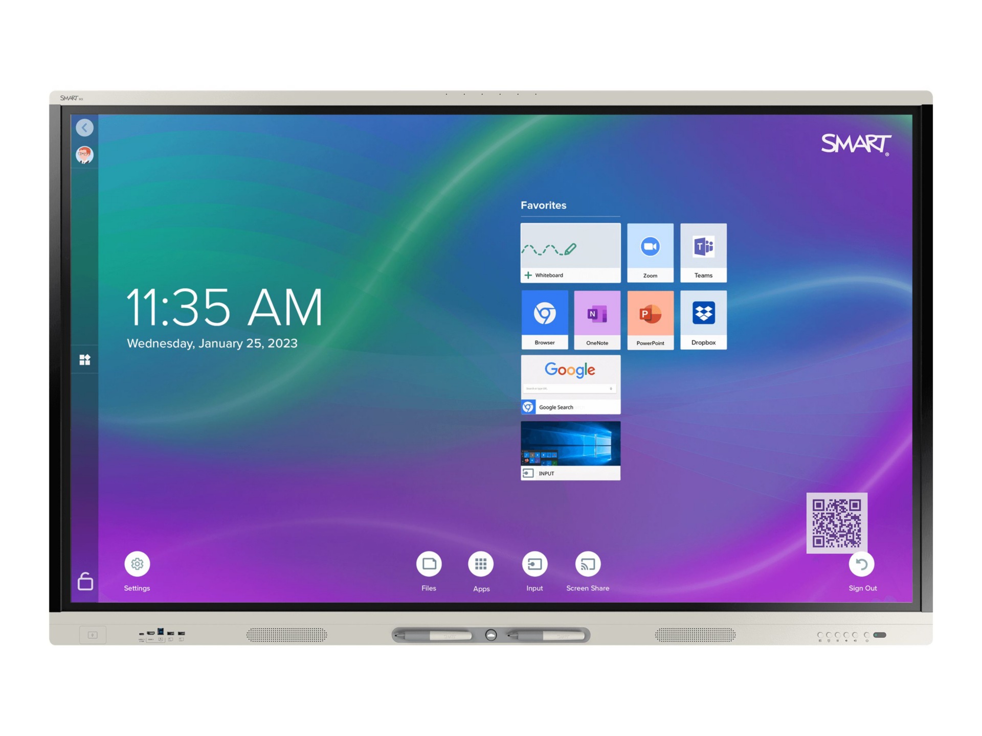 SMART Board SBID-MX265-V4-PW MX Pro (V4) Series with iQ - 65" LED-backlit LCD display - 4K - for interactive