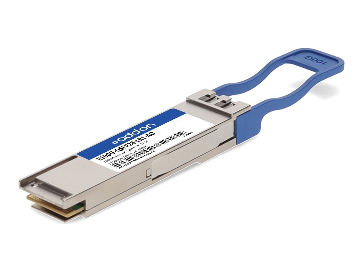 AddOn Ruckus Wireless E100G-QSFP28-LR1 Compatible TAA 100GBase-LR QSFP28 Si