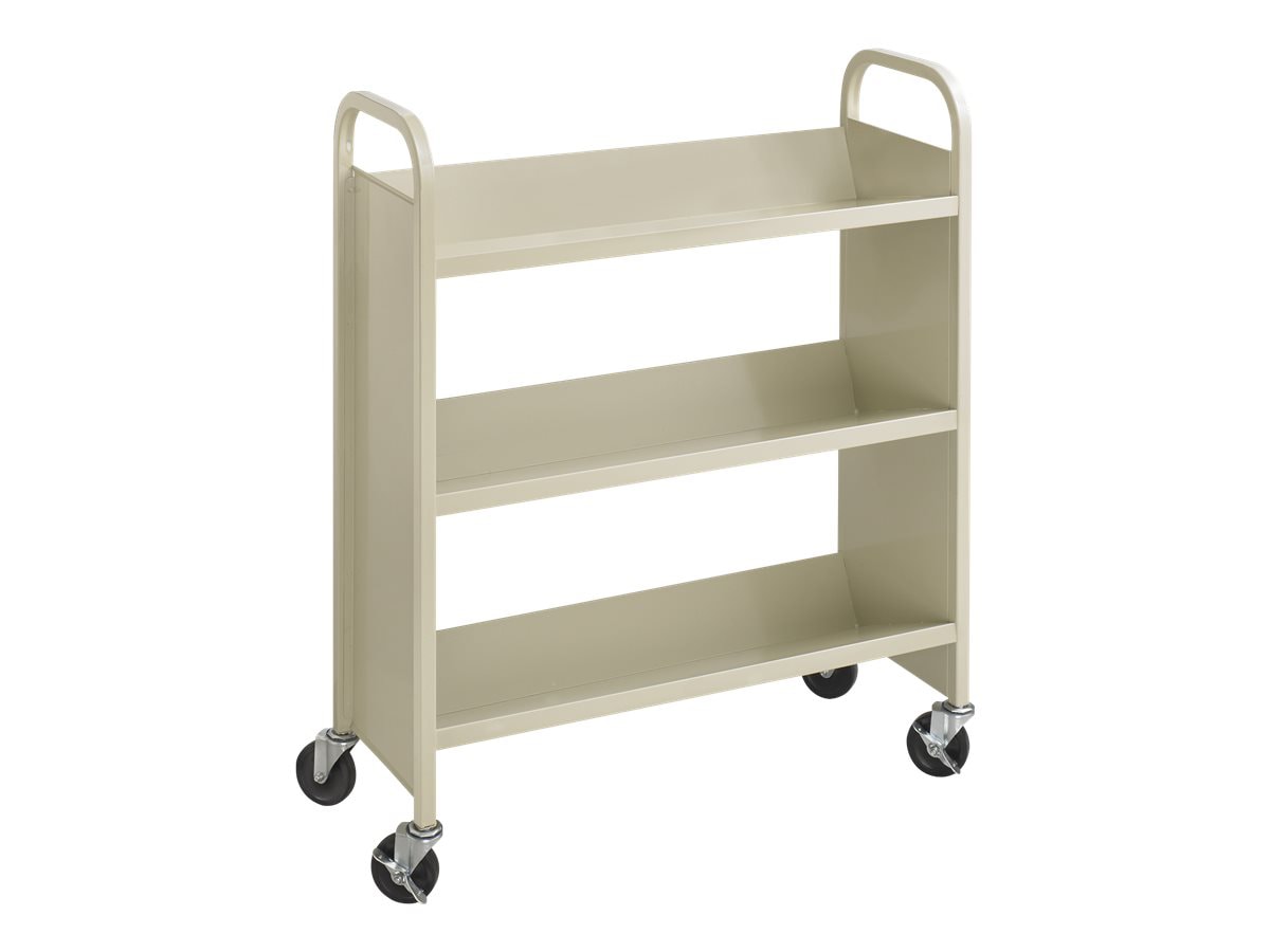 Safco Single-Sided Book Cart - trolley - 3 shelves - sand